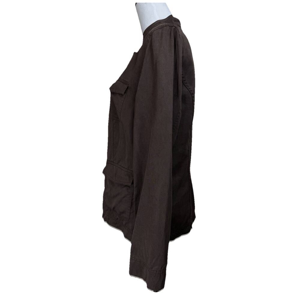 Christopher & Banks Women's Jacket Button Up Brown Sz M Lightweight Pockets - Picture 9 of 16